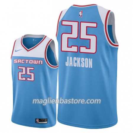 Maglia NBA Sacramento Kings Justin Jackson 25 2018-19 Nike City Edition Blu Swingman - Uomo
